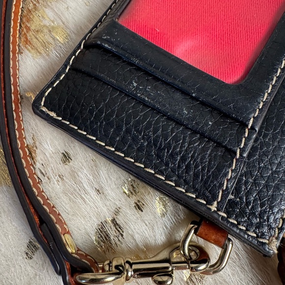 Dooney & Bourke Pebble Leather Card Case Wristlet, BLACK - Picture 4 of 10